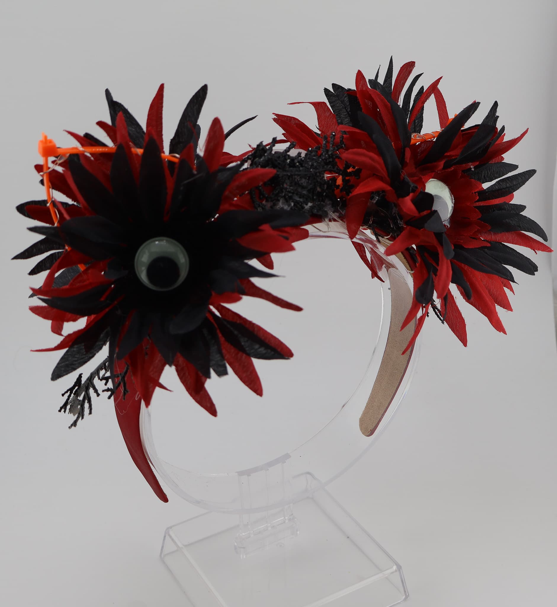 Crimson Widow Flower Headband